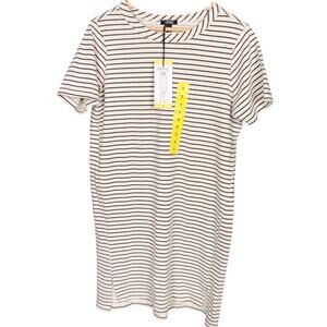 Buffalo David Bitton Black & White Striped T-Shirt Dress Women's Small NWT